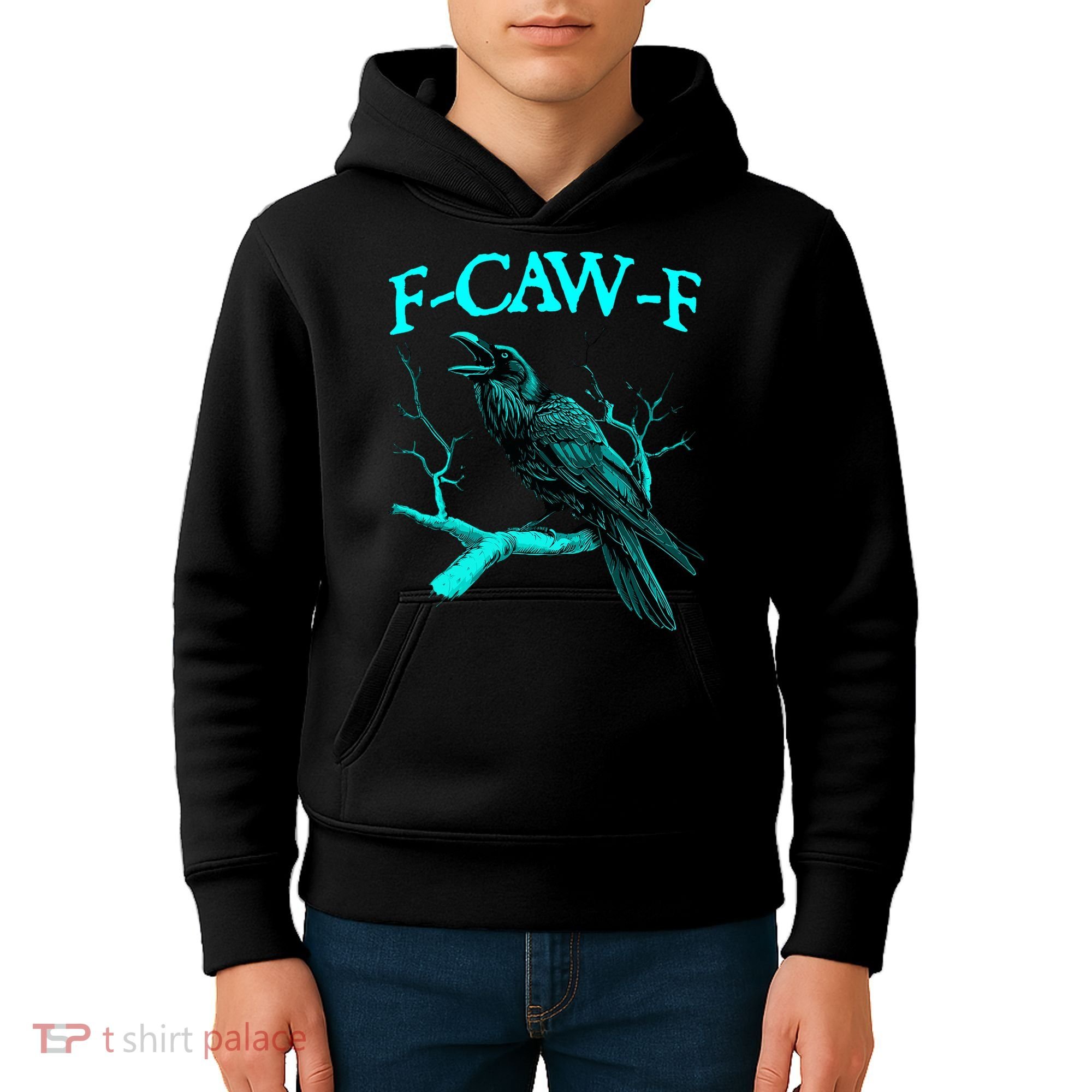Funny Sarcastic Sarcasm Black Crow, F-Caw-F Black Bird Kids Hoodie