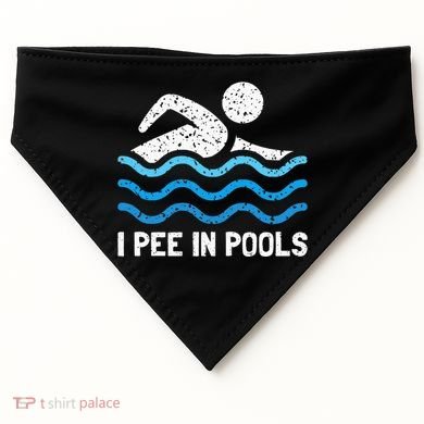 Funny Swimmer Swimming I Pee In Pools USA-Made Doggie Bandana