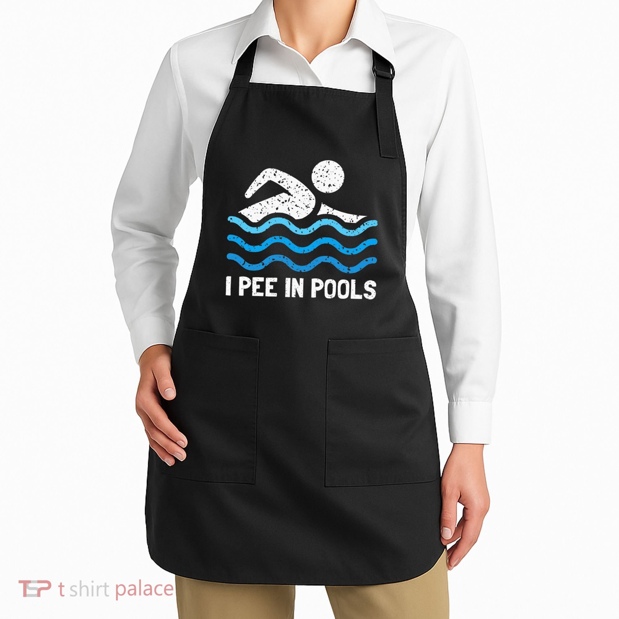 Funny Swimmer Swimming I Pee In Pools Apron