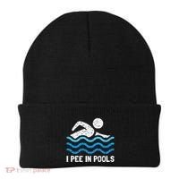 Funny Swimmer Swimming I Pee In Pools Beanie thumb 0
