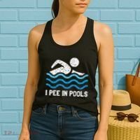 Funny Swimmer Swimming I Pee In Pools Women's Tank Top thumb 2