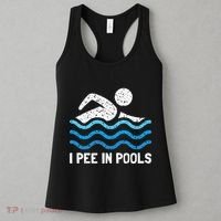 Funny Swimmer Swimming I Pee In Pools Women's Tank Top thumb 3