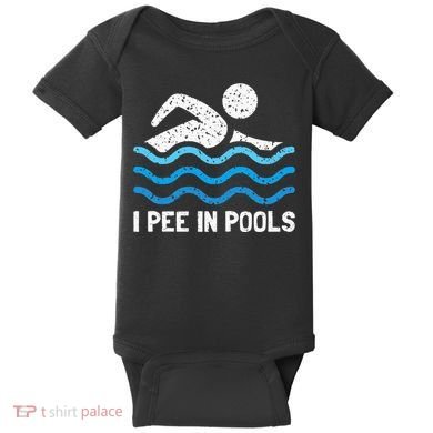 Funny Swimmer Swimming I Pee In Pools Baby Bodysuit