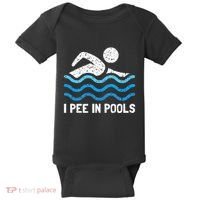 Funny Swimmer Swimming I Pee In Pools Baby Bodysuit thumb 0