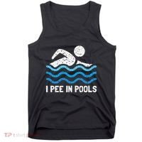 Funny Swimmer Swimming I Pee In Pools Tank Top thumb 0