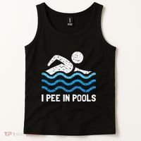 Funny Swimmer Swimming I Pee In Pools Tank Top thumb 2