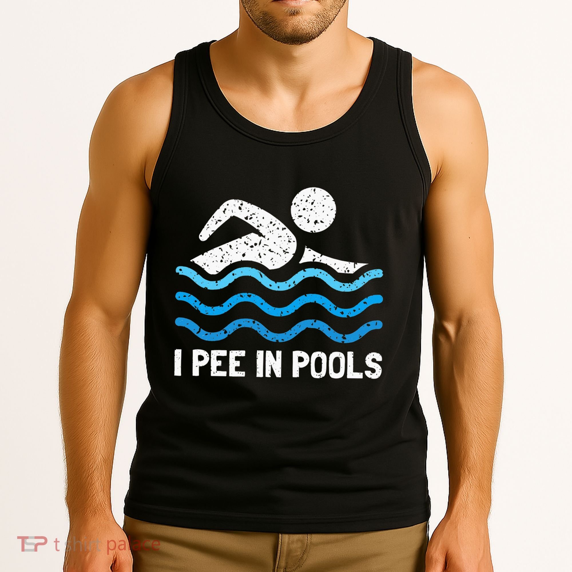 Funny Swimmer Swimming I Pee In Pools Tank Top