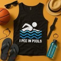 Funny Swimmer Swimming I Pee In Pools Tank Top thumb 4