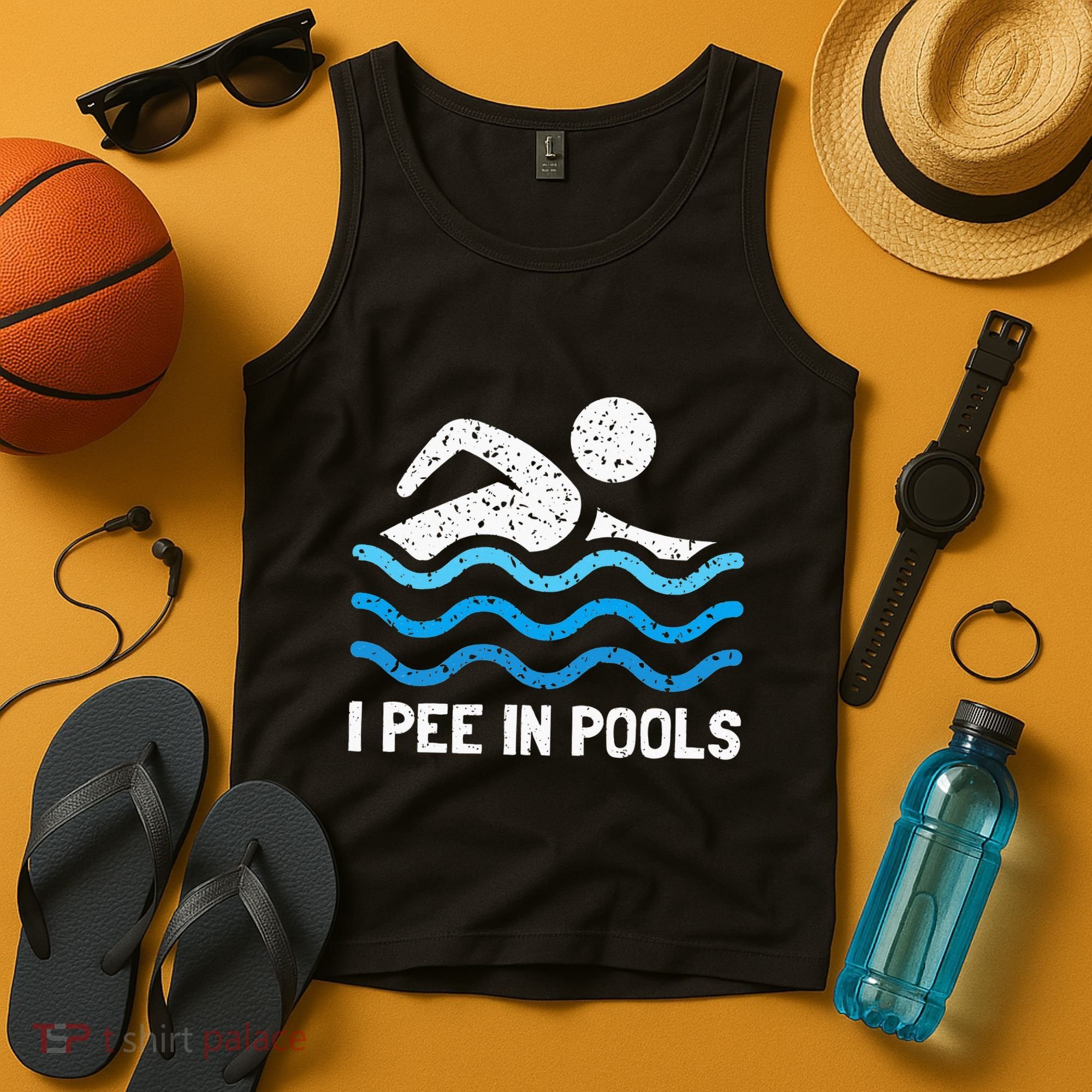 Funny Swimmer Swimming I Pee In Pools Tank Top