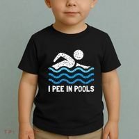 Funny Swimmer Swimming I Pee In Pools Toddler T-Shirt thumb 2