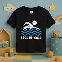 Funny Swimmer Swimming I Pee In Pools Toddler T-Shirt thumb 3