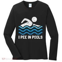 Funny Swimmer Swimming I Pee In Pools Women's Long Sleeve Shirt thumb 0