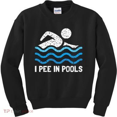 Funny Swimmer Swimming I Pee In Pools Kids Sweatshirt