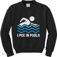 Funny Swimmer Swimming I Pee In Pools Kids Sweatshirt thumb 0