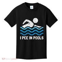 Funny Swimmer Swimming I Pee In Pools Kids T-Shirt thumb 0