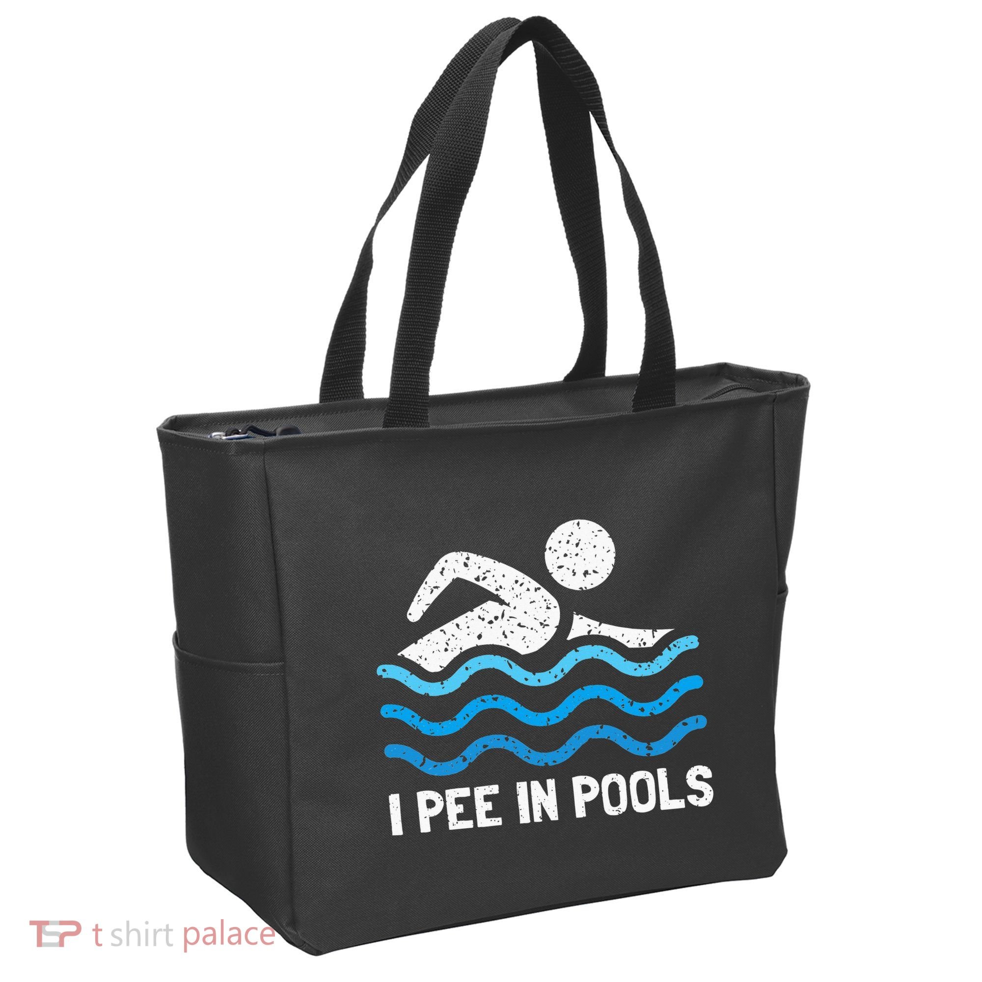 Funny Swimmer Swimming I Pee In Pools Tote Bag