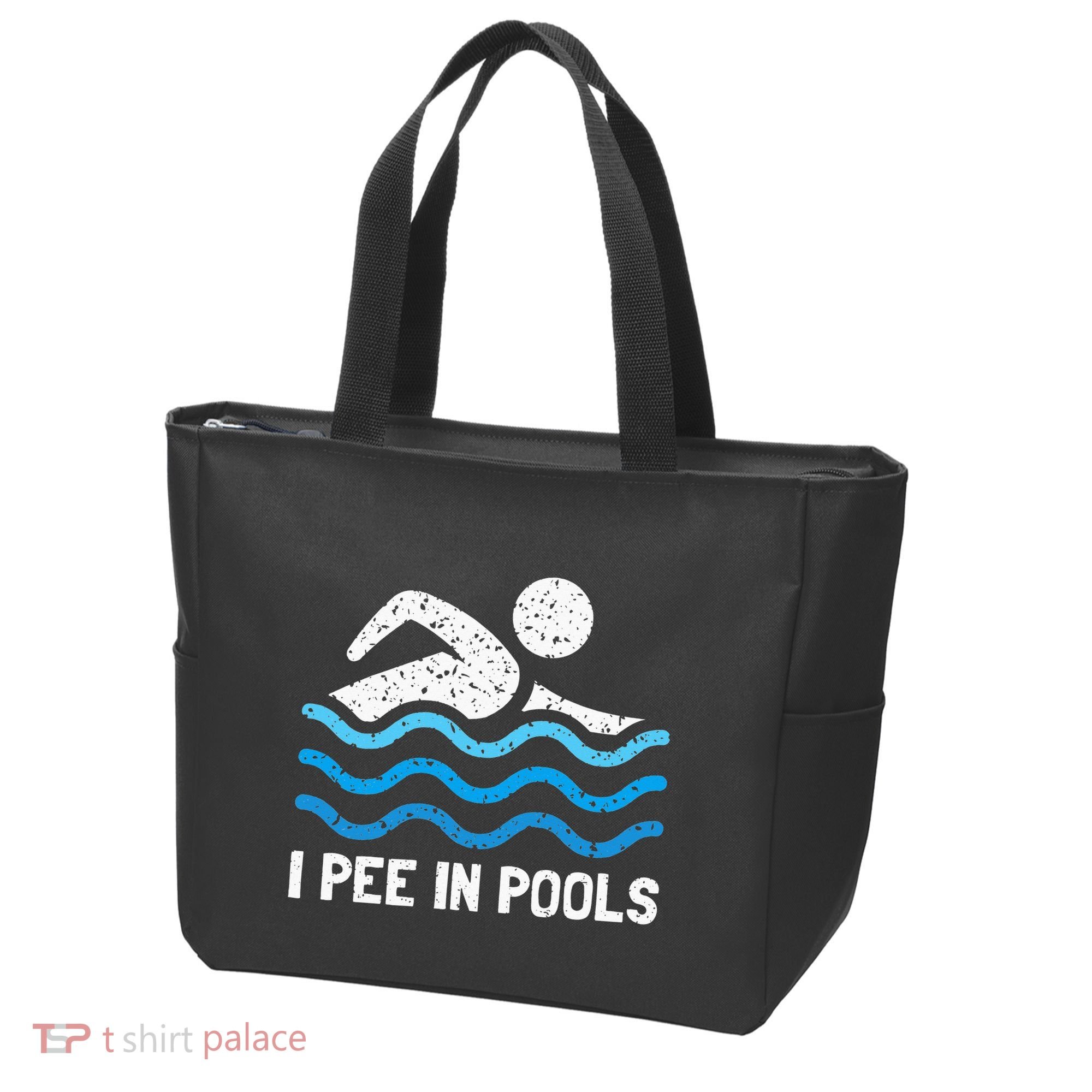 Funny Swimmer Swimming I Pee In Pools Tote Bag
