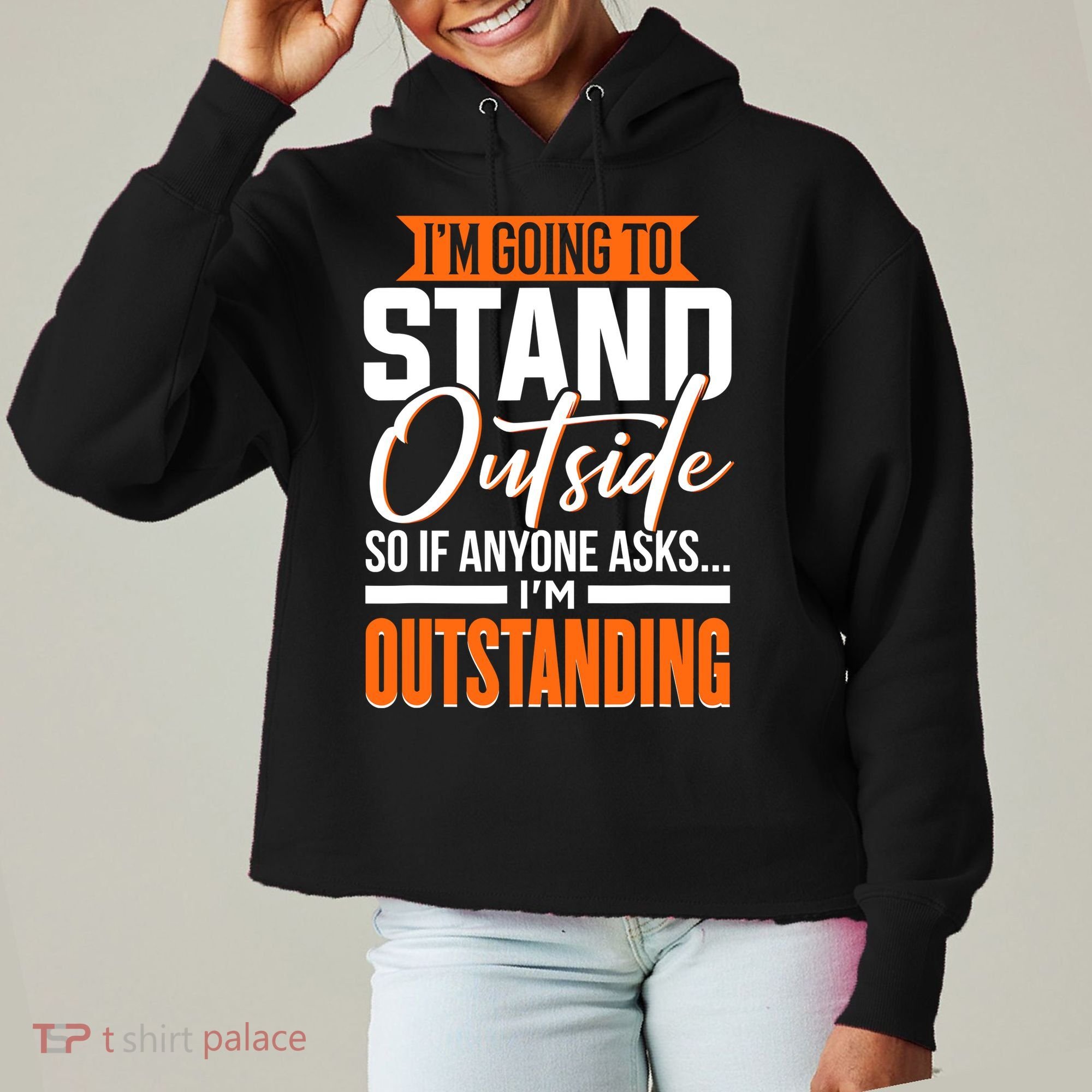 Funny Sarcastic Saying Im Outstanding Sarcasm Ladies Heavyweight Boxy Pullover Hoodie