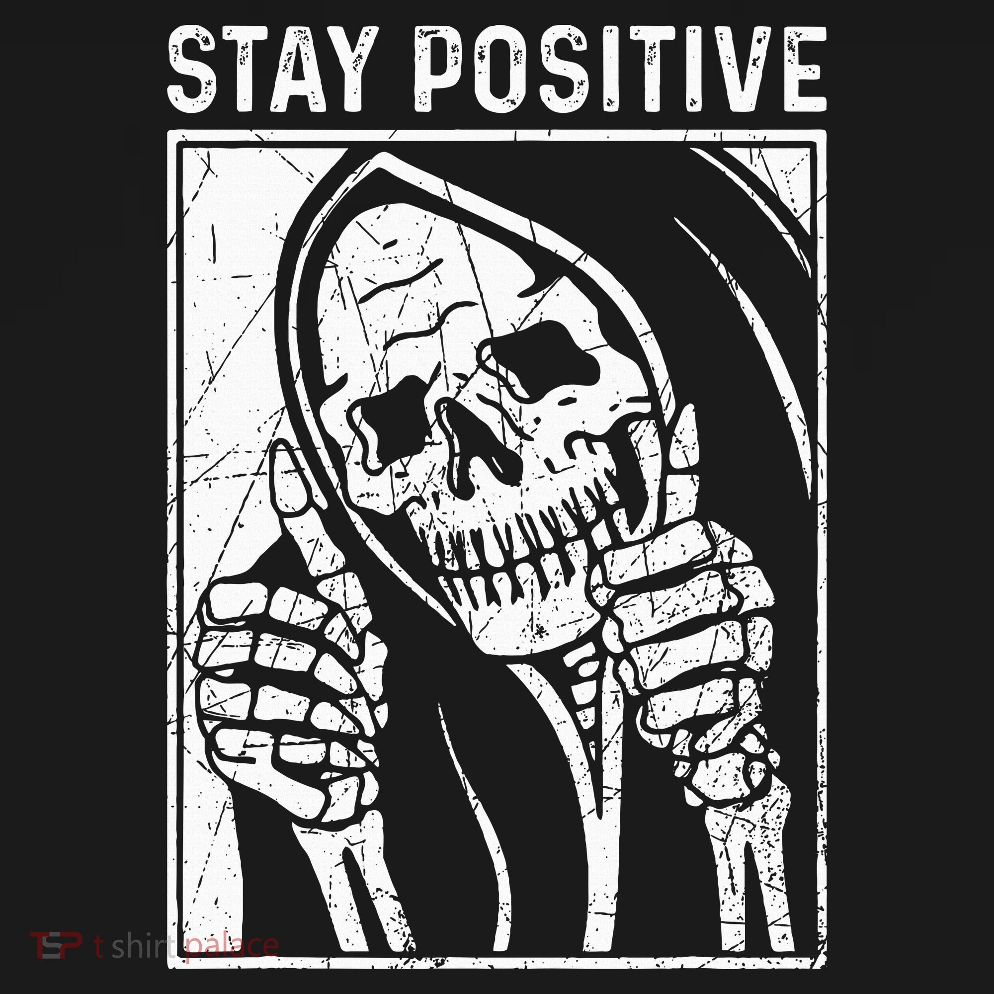 Funny Skull Stay Positive Skeleton Halloween Motivational Hoodie