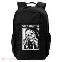 Funny Skull Stay Positive Skeleton Halloween Motivational Backpack thumb 0