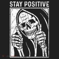 Funny Skull Stay Positive Skeleton Halloween Motivational Beanie thumb 2