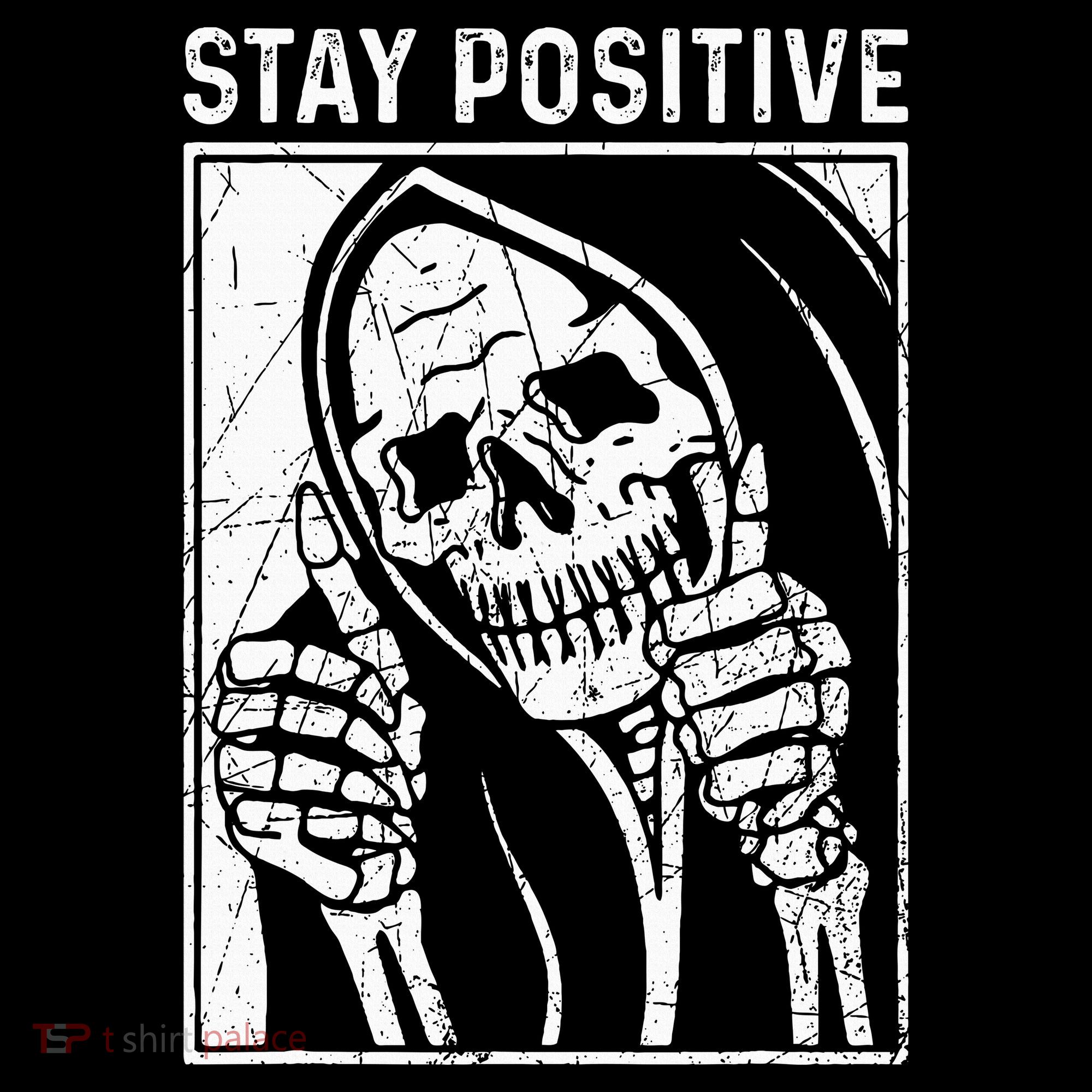 Funny Skull Stay Positive Skeleton Halloween Motivational Women's Hoodie