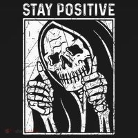 Funny Skull Stay Positive Skeleton Halloween Motivational Mousepad thumb 1