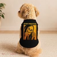 Funny Skull Stay Positive Skeleton Halloween Motivational Doggie Tank thumb 2