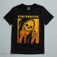 Funny Skull Stay Positive Skeleton Halloween Motivational T-Shirt thumb 5