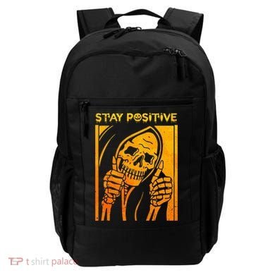 Funny Skull Stay Positive Skeleton Halloween Motivational Backpack