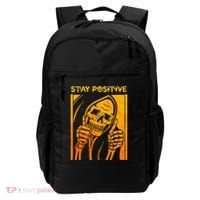 Funny Skull Stay Positive Skeleton Halloween Motivational Backpack thumb 0