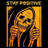 Funny Skull Stay Positive Skeleton Halloween Motivational Ornament thumb 1