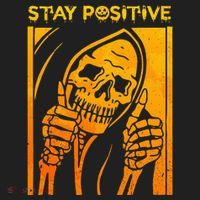 Funny Skull Stay Positive Skeleton Halloween Motivational Hat thumb 2