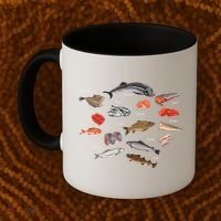 Flounder Sturgeon Sprat Trout Salmon Cod Aquatic Species Coffee Mug thumb 2