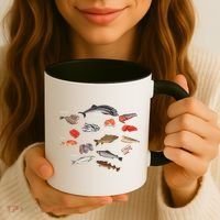 Flounder Sturgeon Sprat Trout Salmon Cod Aquatic Species Coffee Mug thumb 3