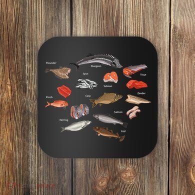 Flounder Sturgeon Sprat Trout Salmon Cod Aquatic Species Coaster