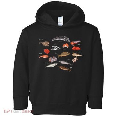 Flounder Sturgeon Sprat Trout Salmon Cod Aquatic Species Toddler Hoodie