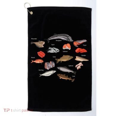 Flounder Sturgeon Sprat Trout Salmon Cod Aquatic Species Golf Towel