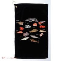 Flounder Sturgeon Sprat Trout Salmon Cod Aquatic Species Golf Towel thumb 0