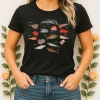 Flounder Sturgeon Sprat Trout Salmon Cod Aquatic Species Women's T-Shirt thumb 2