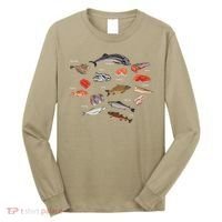 Flounder Sturgeon Sprat Trout Salmon Cod Aquatic Species Long Sleeve Shirt thumb 0