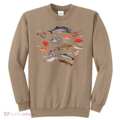 Flounder Sturgeon Sprat Trout Salmon Cod Aquatic Species Sweatshirt