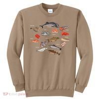 Flounder Sturgeon Sprat Trout Salmon Cod Aquatic Species Sweatshirt thumb 0