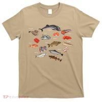 Flounder Sturgeon Sprat Trout Salmon Cod Aquatic Species T-Shirt thumb 0