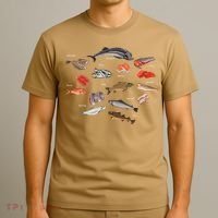 Flounder Sturgeon Sprat Trout Salmon Cod Aquatic Species T-Shirt thumb 3