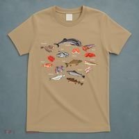 Flounder Sturgeon Sprat Trout Salmon Cod Aquatic Species T-Shirt thumb 5