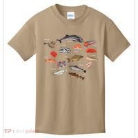 Flounder Sturgeon Sprat Trout Salmon Cod Aquatic Species Kids T-Shirt thumb 0
