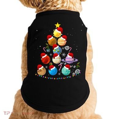 Funny Solar System Space Planets Tree Christmas Pajama Xmas Doggie Tank