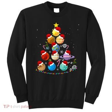Funny Solar System Space Planets Tree Christmas Pajama Xmas Sweatshirt
