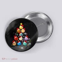 Funny Solar System Space Planets Tree Christmas Pajama Xmas Button thumb 0